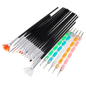 Set X10 Pinceles Gadnic Decoración De Uñas Nail Art Kit