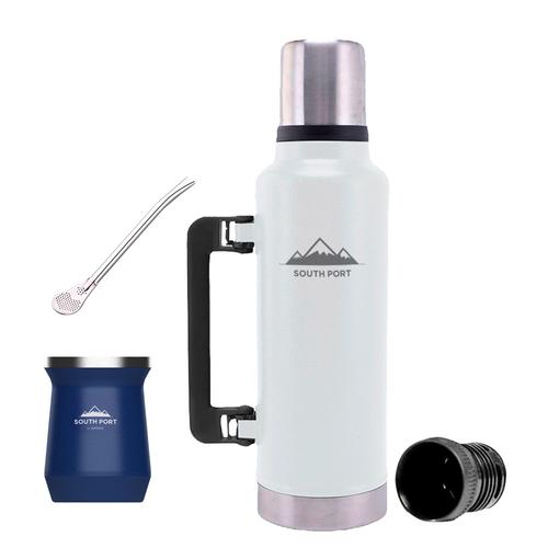 Kit de Termo 1.3 Litros Mate y Bombilla South Port Acero Inoxidable - 0
