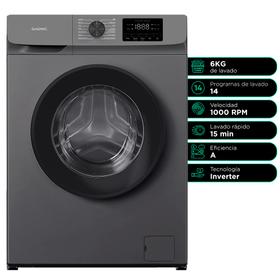 Lavarropas Automático Gadnic Gris 6 Kg Tecnología Inverter 1000 RPM Carga Frontal 14 Programas Lavado Rápido 15 Min 