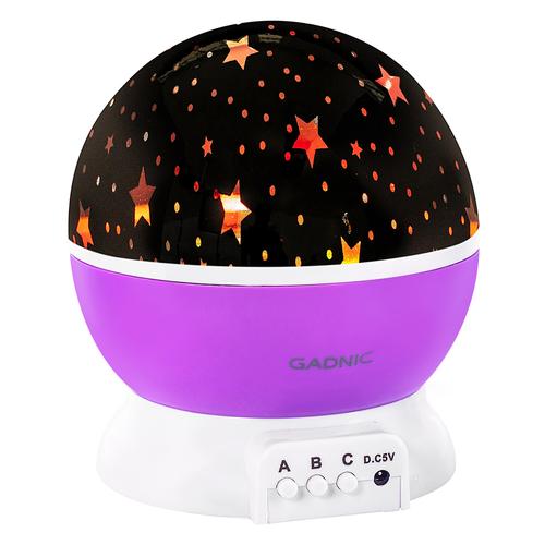Velador Gadnic Star3 Proyector de Estrellas Led Giratorio 3 RGB  Luz Cálida 8 Modos - 0