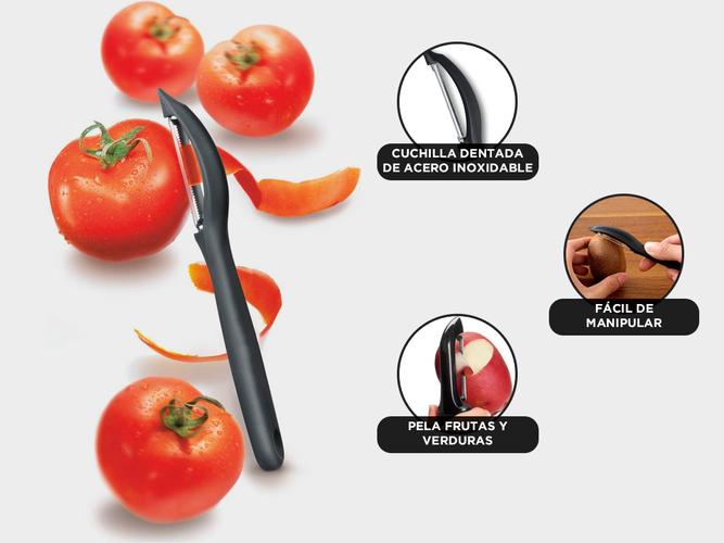Pelador Universal Turbo De Acero Inoxidable - 2 En 1, Pela Y Ralla, Ideal Para Verduras Y Frutas