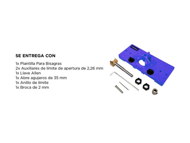 Plantilla De Perforación Para Bisagras De 35 Mm - Herramienta De Guía Con Broca Y Abrazaderas, Ideal Para Muebles Y Puertas