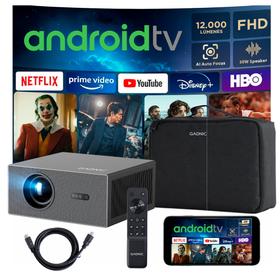 Proyector Gadnic C45 FHD 12000 Lúmenes Android TV AutoFocus AutoKeystone Bolso Transportador HDMI 15mts