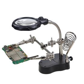 Soporte Soldador Gadnic Para Placas Celulares Con Luz Led y Lupa