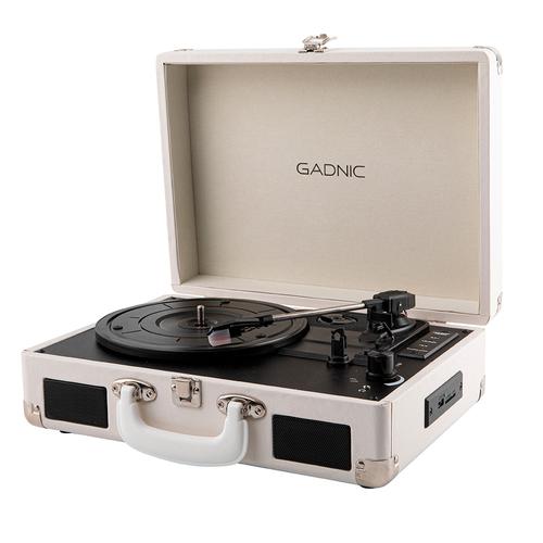Tocadiscos Gadnic TD33 Bluetooth Portátil 3 Velocidades FM USB Aux-In RCA SD Outlet - 0