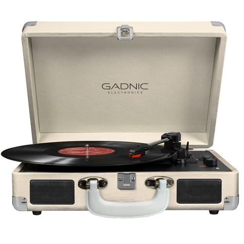 Tocadiscos Gadnic TD33 Bluetooth Portátil 3 Velocidades FM USB Aux-In RCA SD - 0