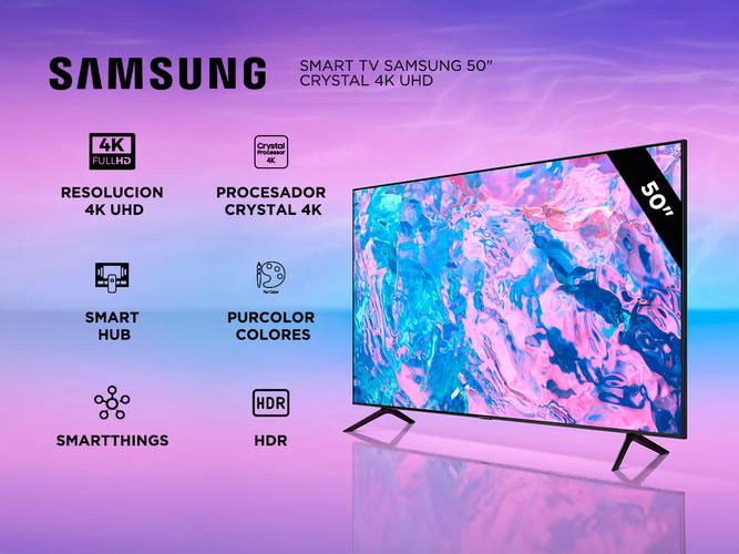 Smart TV Samsung 50" Crystal 4K UHD 50CU7000GCZB | Bidcom