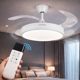 Ventilador De Techo GADNIC Retráctil Luz LED Con Control Remoto Blanco 