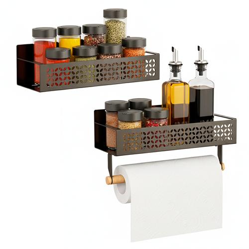 Set Organizador Especiero y Portarrollo Gadnic Estante Magnetico para Heladera - 0