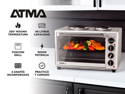 Horno Electrico Atma Grill Anafes Hg4022api 40 Lts 3250w Outlet