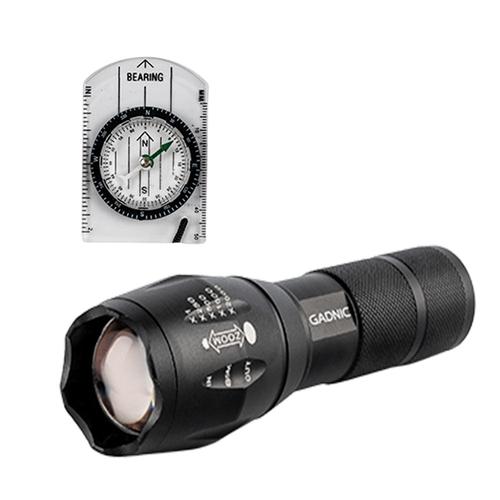 Linterna Táctica Militar Gadnic GD-LN37 Led 12000 Lúmenes Resistente al Agua + Brújula - 0